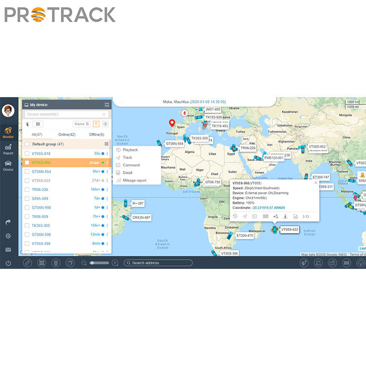 Демонстрація простою двигуна на платформі Protrack